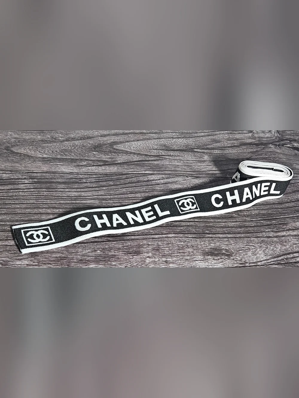NEW Chanel Black White Large Gift Ribbon 45" Long Thick Wide Cotton Reversible - Picture 1 of 10